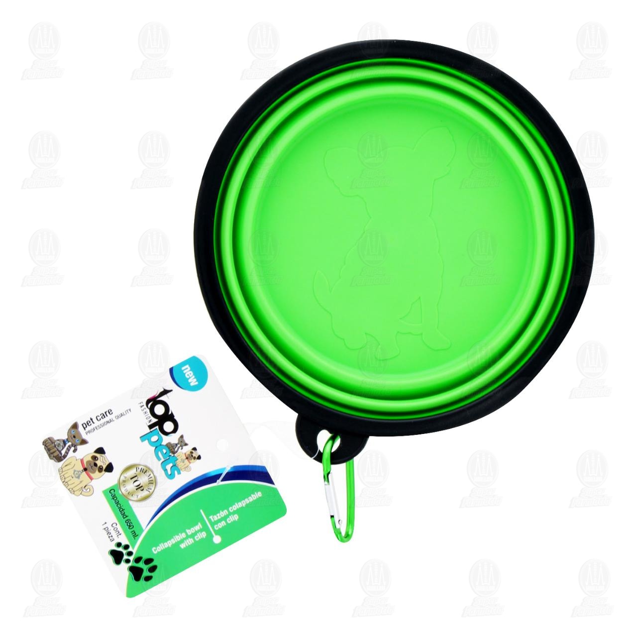 Taz&oacute;n Colapsable de Silic&oacute;n Top Pets Varios Colores con Clip para Mascotas, 1 pz. image number 0