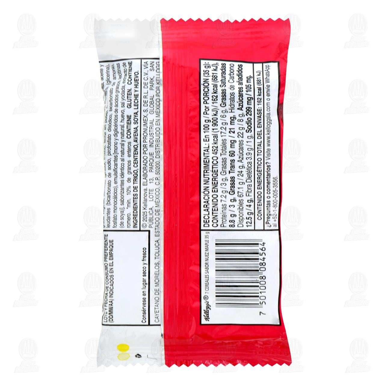 Barra Crujiente Tipo Galleta Kellogg?s Origins 7 Cereales Sabor Nuez Maple, 35 gr. image number 1