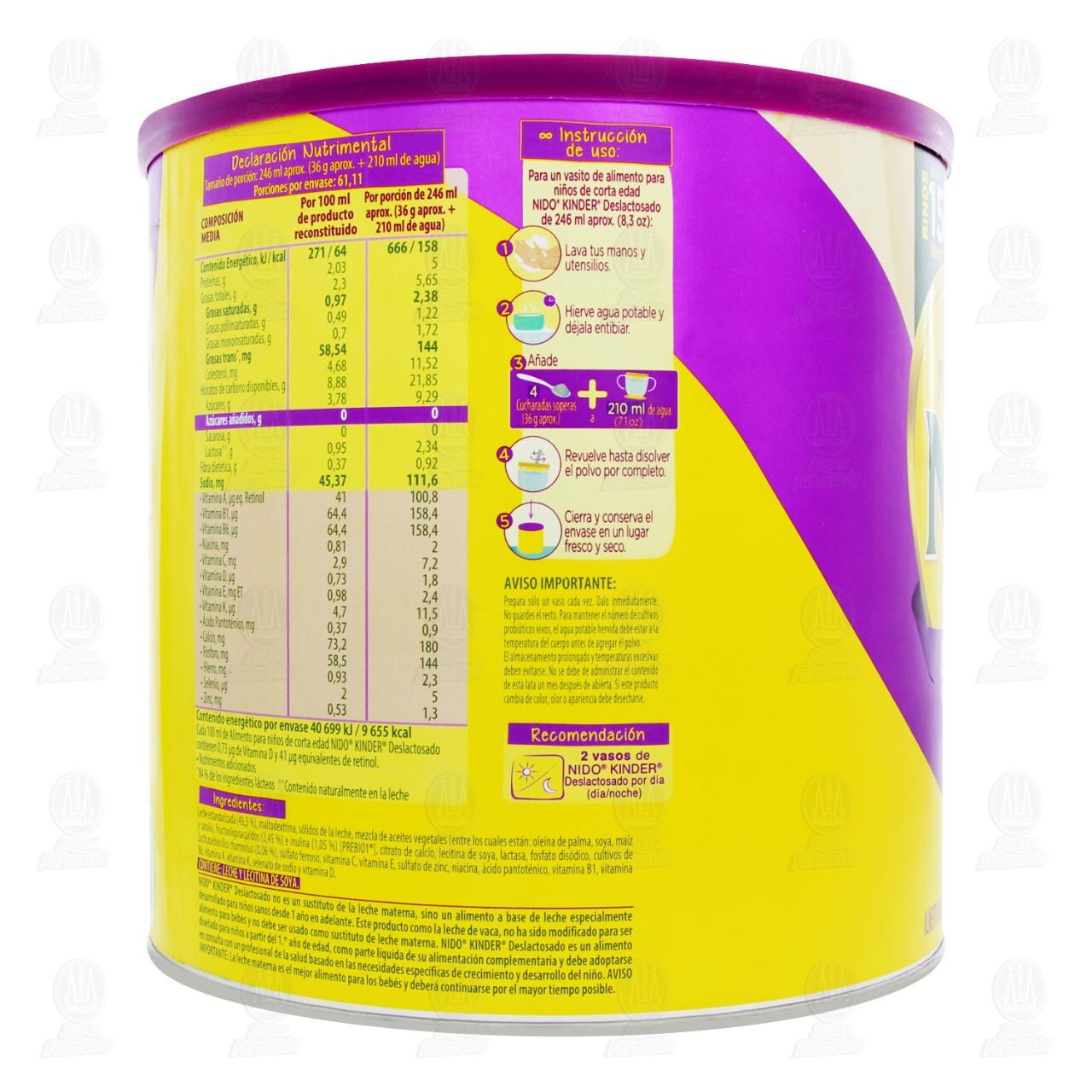 Alimento para Ni&ntilde;os Nido Kinder Deslactosado, 2.2 kg. image number 2