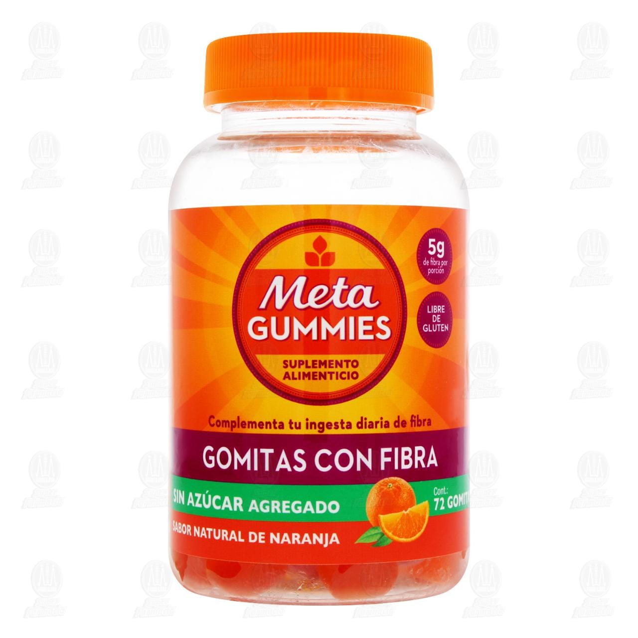 Gomitas con Fibra Meta Gummies Sabor Natural de Naranja, 72 Gomitas. image number 1