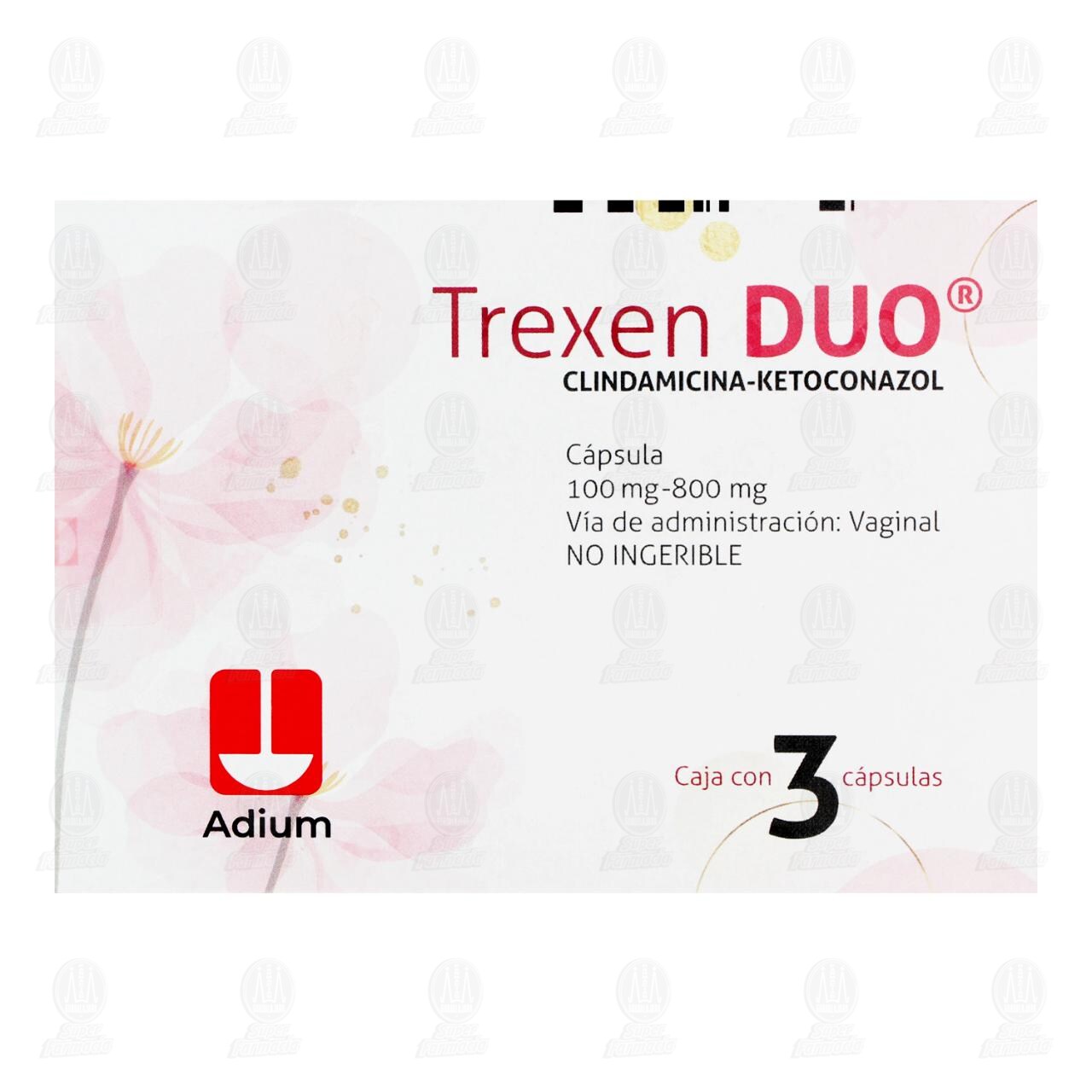Trexen Duo 100mg/800mg, 3 C&aacute;psulas Vaginales. image number 1