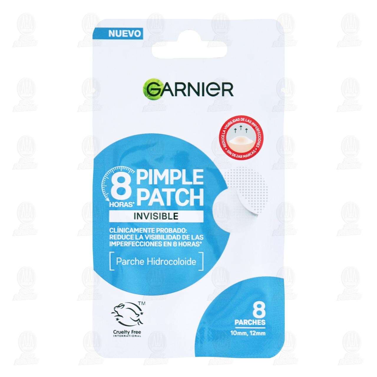 Parches Hidrocoloides Garnier Pimple Patch Invisible, 8 pzas.