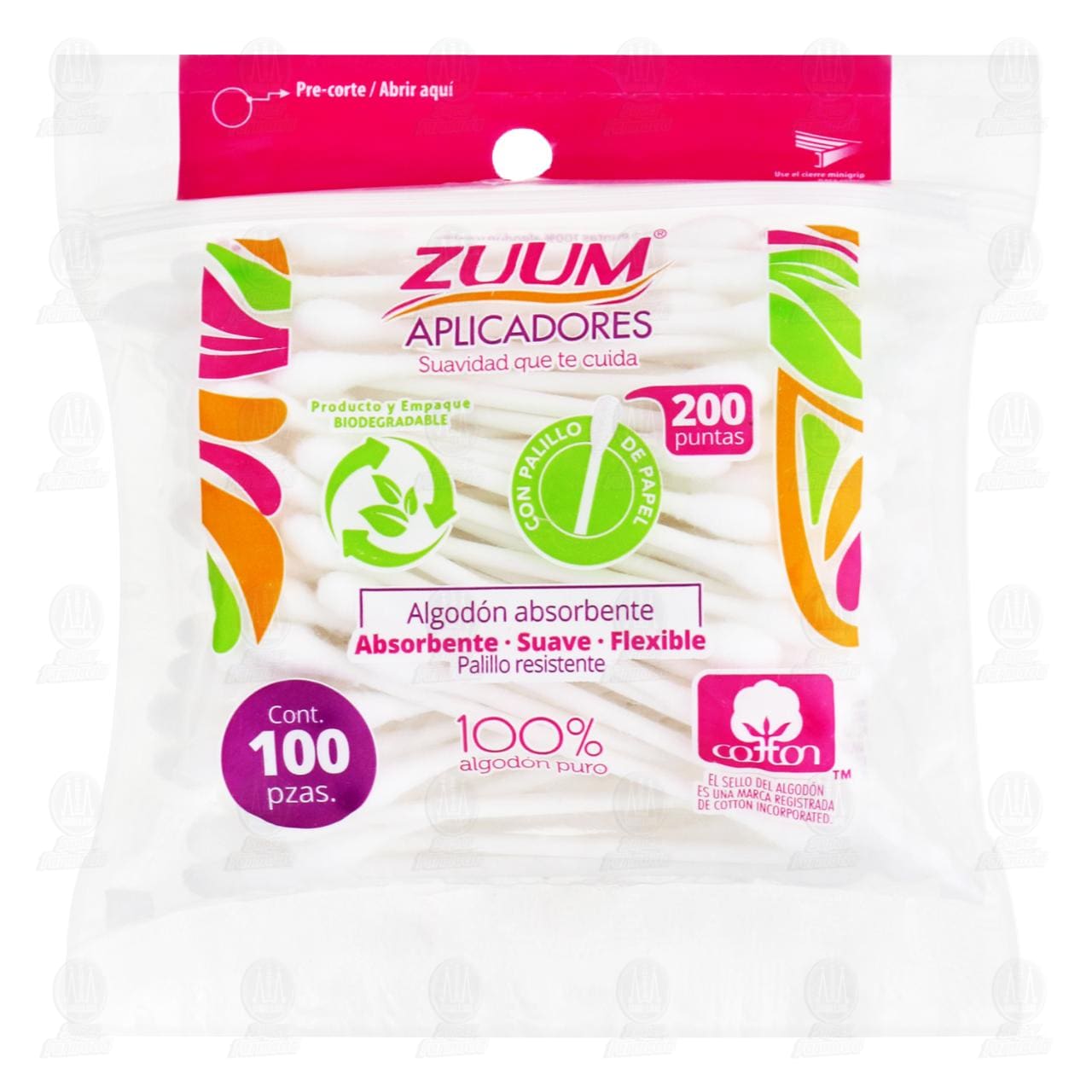Aplicadores Zuum de Algod&oacute;n, 100 pzas. image number 0