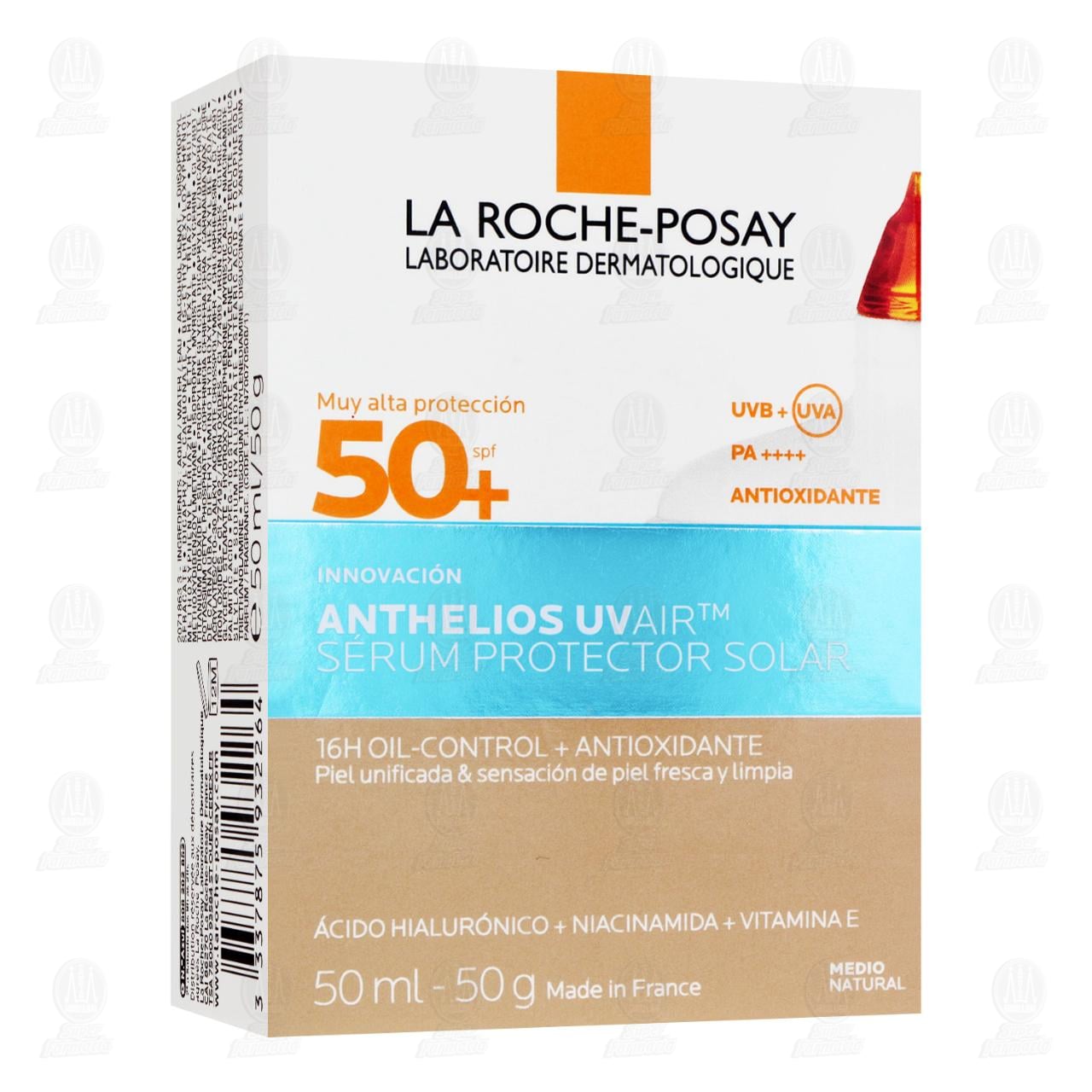 La Roche Posay Anthelios UVAir S&eacute;rum Protector Solar Color Medio Natural FPS 50+, 50 ml. image number 0