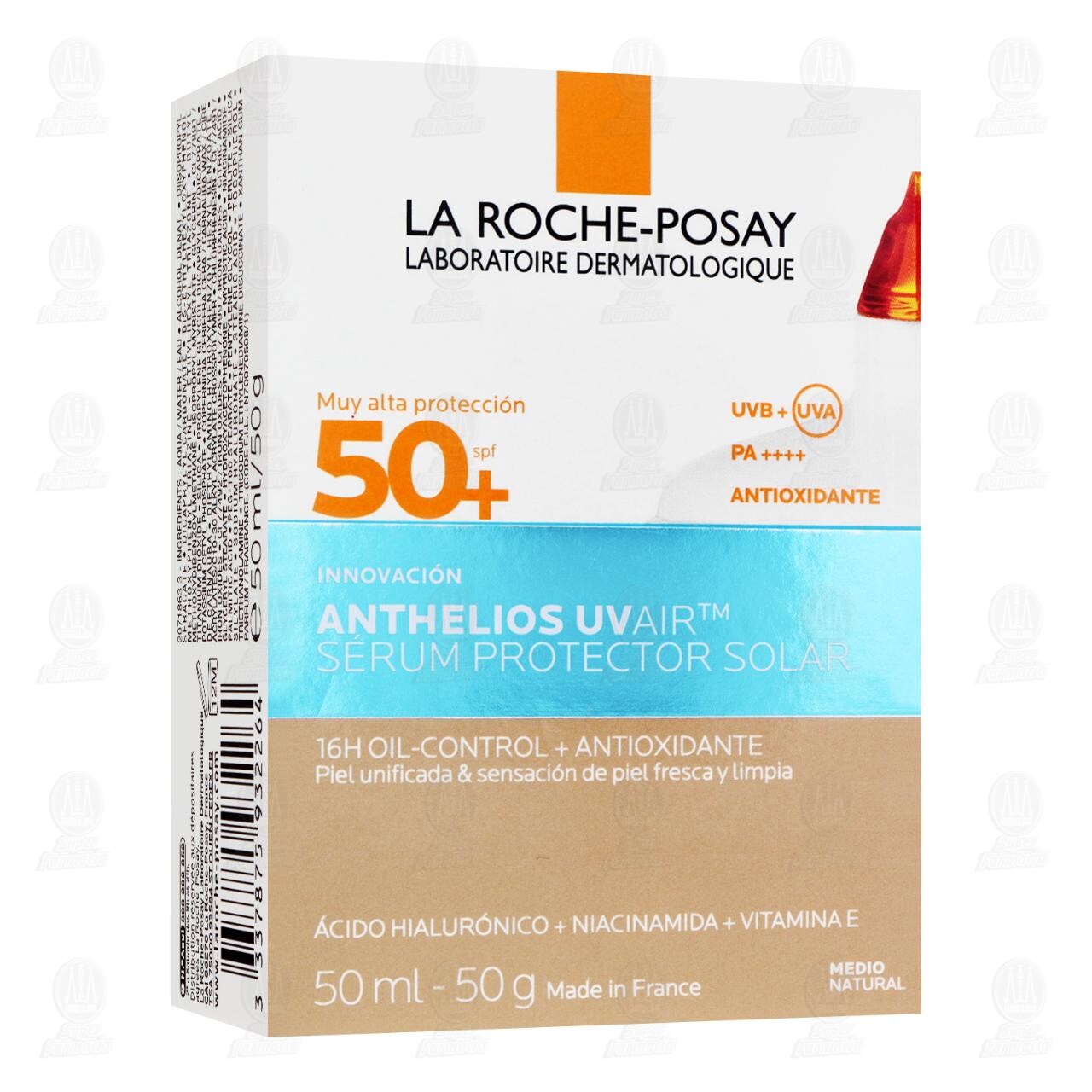 La Roche Posay Anthelios UVAir S&eacute;rum Protector Solar Color Medio Natural FPS 50+, 50 ml. image number 0