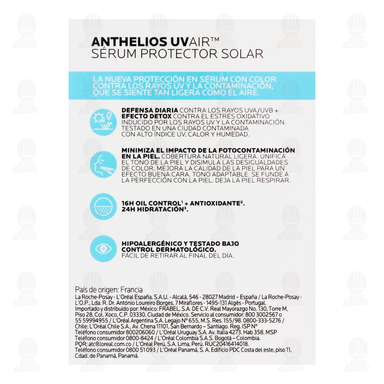 La Roche Posay Anthelios UVAir S&eacute;rum Protector Solar Color Medio Natural FPS 50+, 50 ml. image number 2