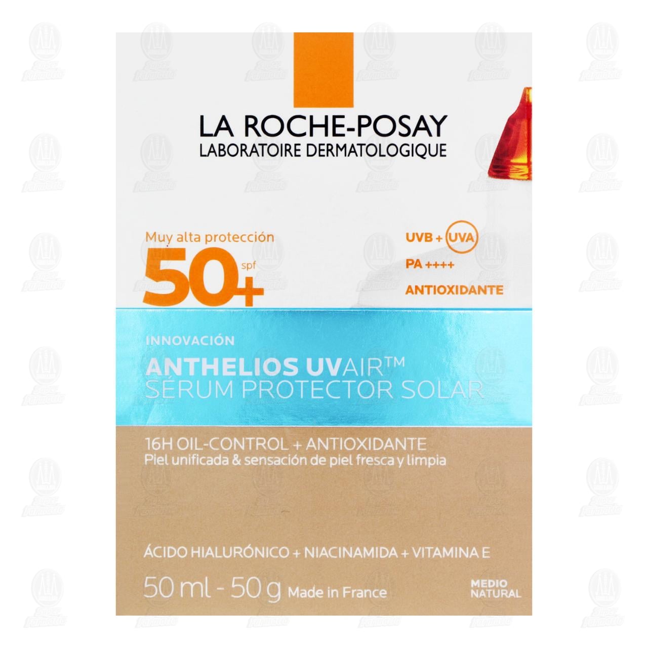 La Roche Posay Anthelios UVAir S&eacute;rum Protector Solar Color Medio Natural FPS 50+, 50 ml. image number 1