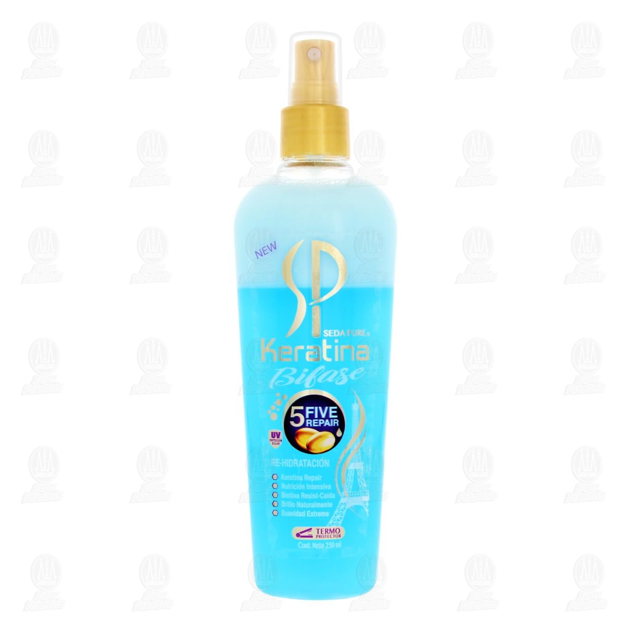 Keratina Bifase Seda Pure Re-Hidrataci&oacute;n Termo Protector, 250 ml. image number 1