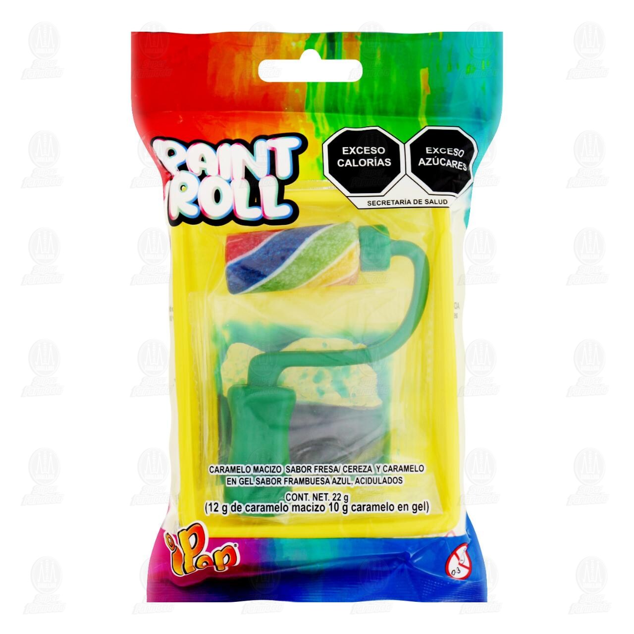 Caramelo Macizo Paint Roll Ipop Sabores Frutales, 22 gr. image number 0