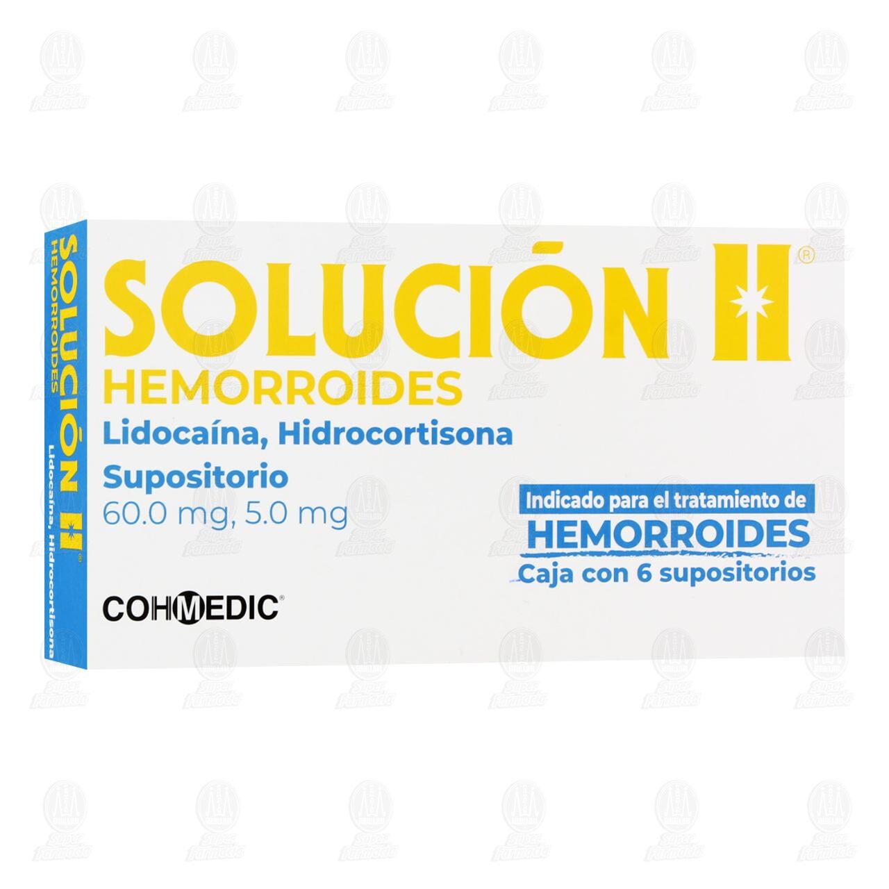 Soluci&oacute;n H Hemorroides 60.0mg/5.0mg, 6 Supositorios. image number 0