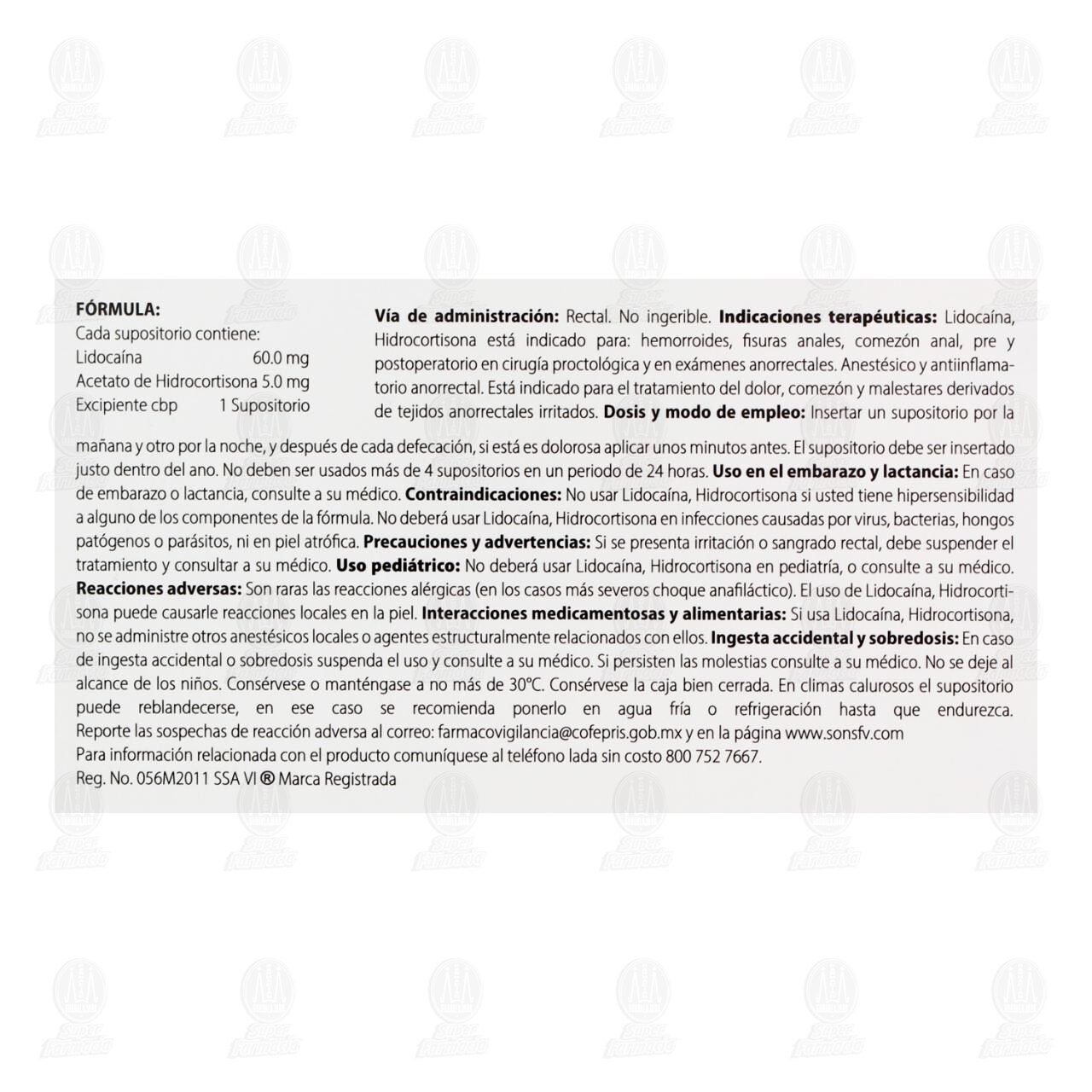 Soluci&oacute;n H Hemorroides 60.0mg/5.0mg, 6 Supositorios. image number 2