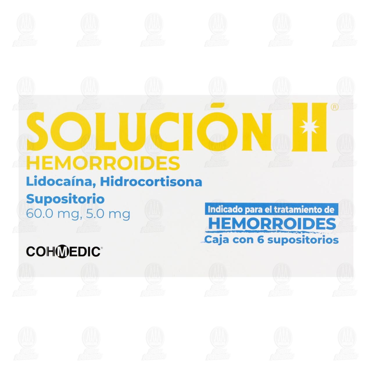 Soluci&oacute;n H Hemorroides 60.0mg/5.0mg, 6 Supositorios. image number 1