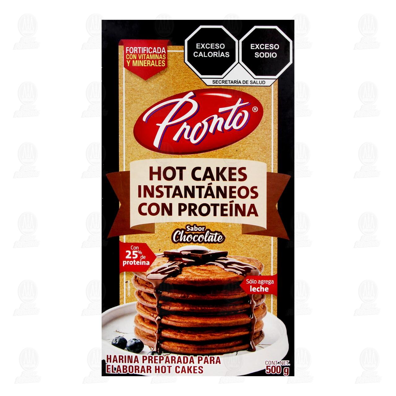 Harina Pronto para Hot Cakes con Prote&iacute;na Sabor Chocolate, 500 gr. image number 1