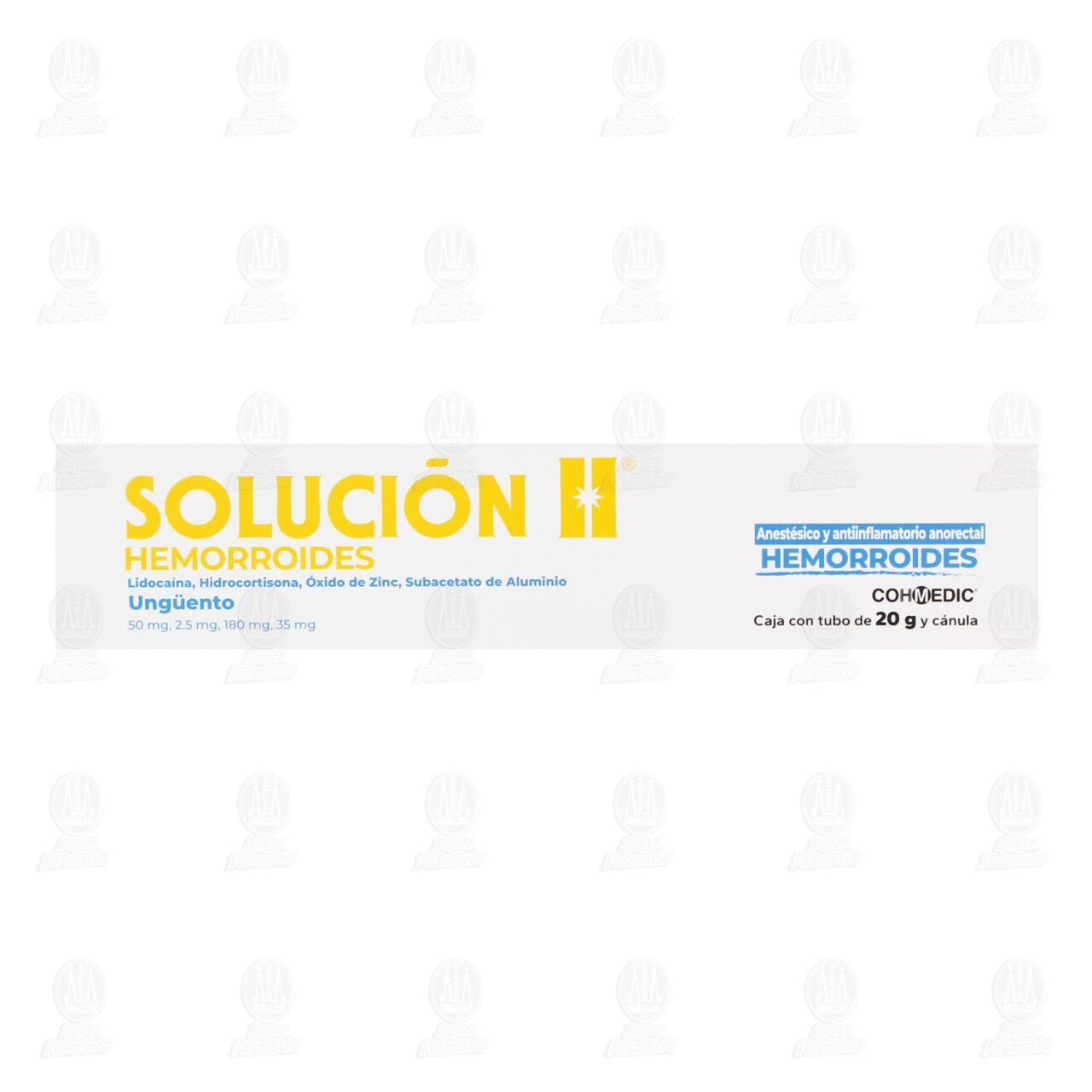 Soluci&oacute;n H Hemorroides Ung&uuml;ento 50mg/2.5mg/180mg/35mg, 20 Gr y C&aacute;nula. image number 1