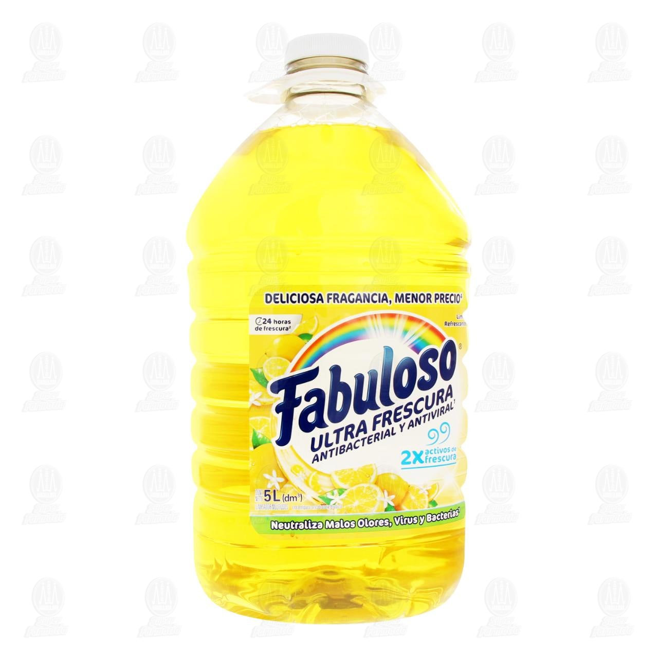 Limpiador Multiusos Fabuloso Ultra Frescura Antibacterial y Antiviral Lim&oacute;n Refrescante, 5 l. image number 0