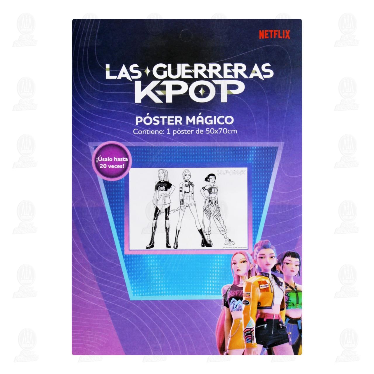 P&oacute;ster M&aacute;gico U-Pak Las Guerreras K-Pop Reutilizable, 1 pz.