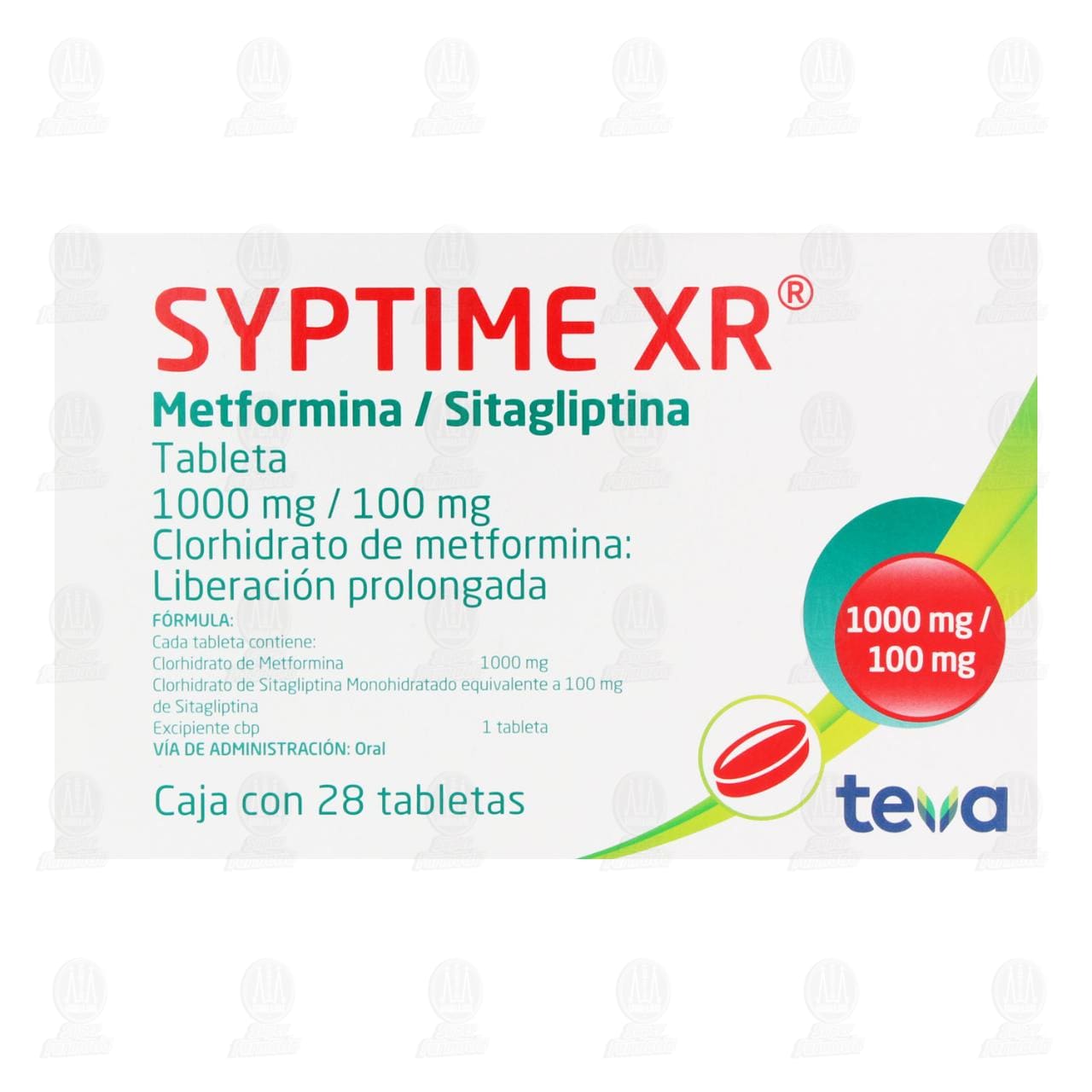 Syptime XR 1000mg/100mg, 28 Tabletas. image number 2