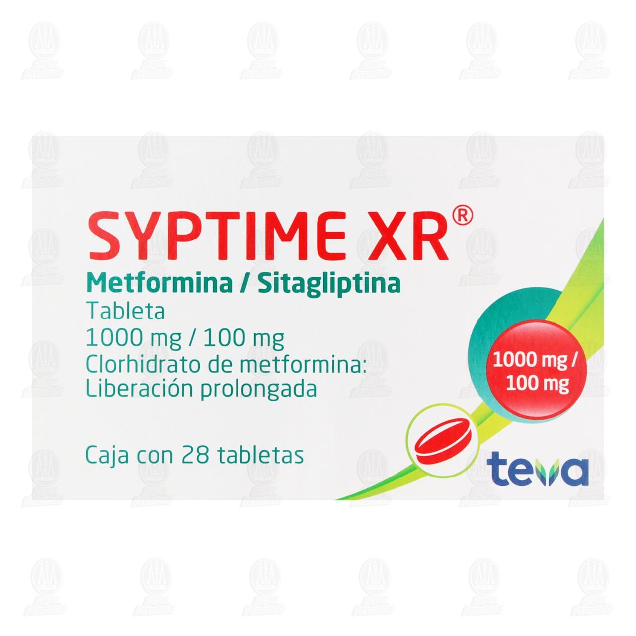 Syptime XR 1000mg/100mg, 28 Tabletas. image number 1