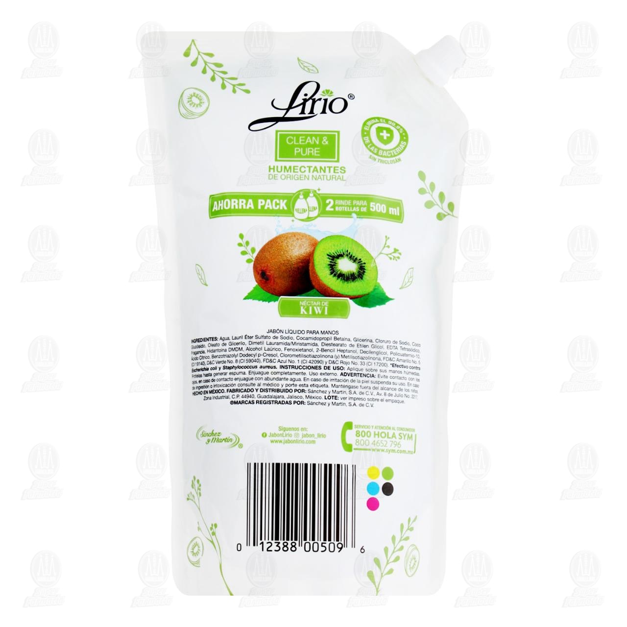Jab&oacute;n L&iacute;quido Lirio Clean & Pure N&eacute;ctar de Kiwi, 1 l. image number 1