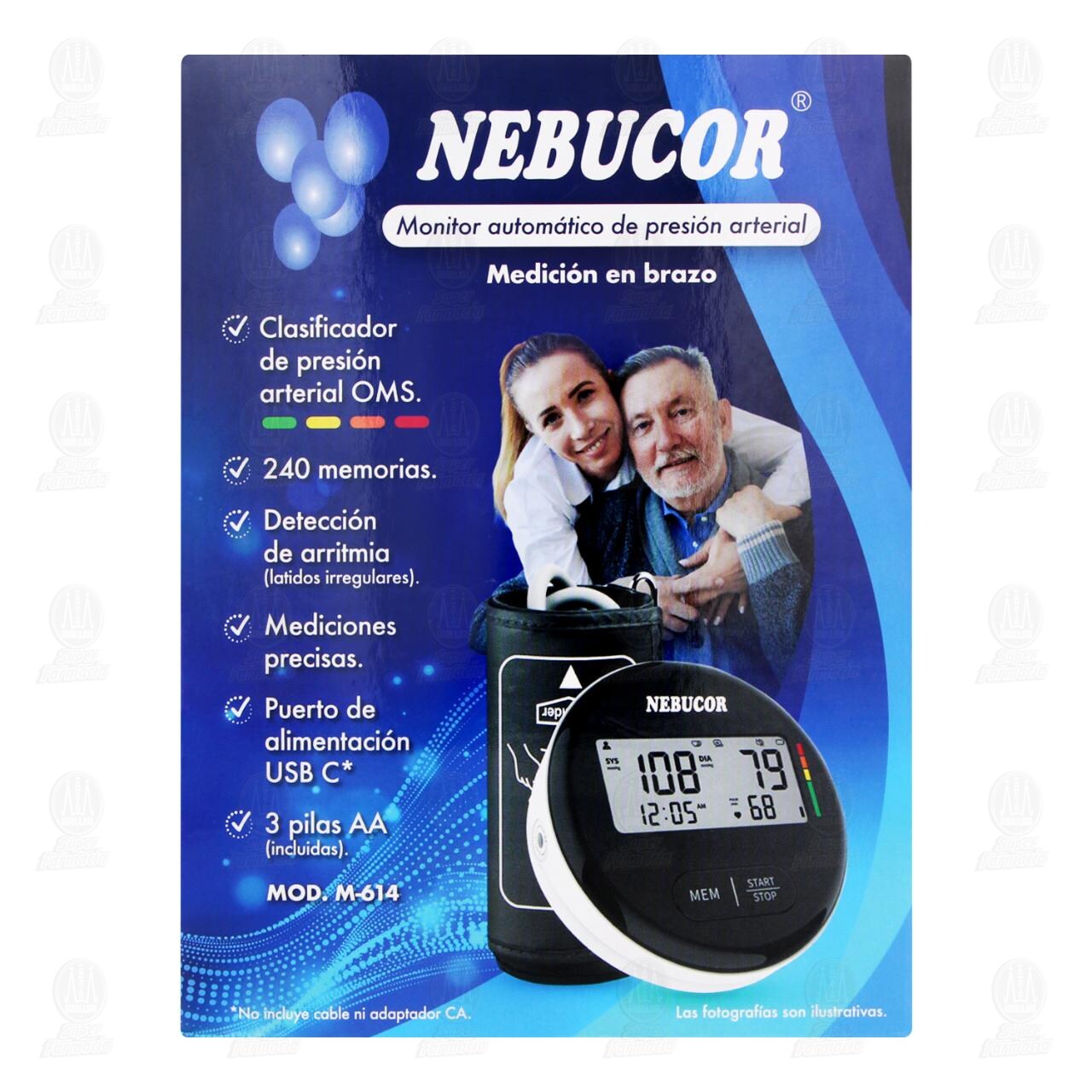 Monitor Autom&aacute;tico Nebucor de Presi&oacute;n Arterial para Brazo M-614, 1 pz. image number 1