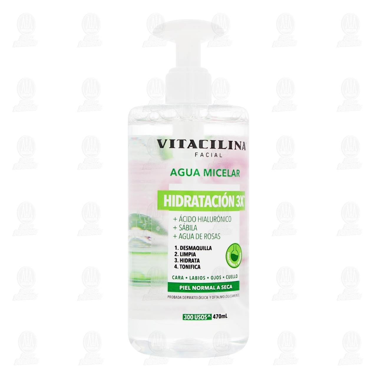 Agua Micelar Facial Vitacilina Hidrataci&oacute;n 3X para Piel Normal a Seca, 470 ml.