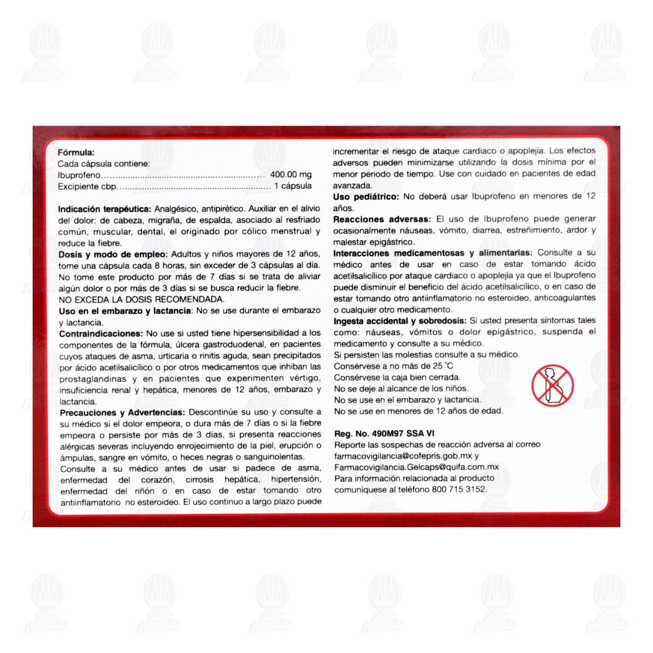 Eufenil Forte 400 mg, 10 c&aacute;psulas. image number 2