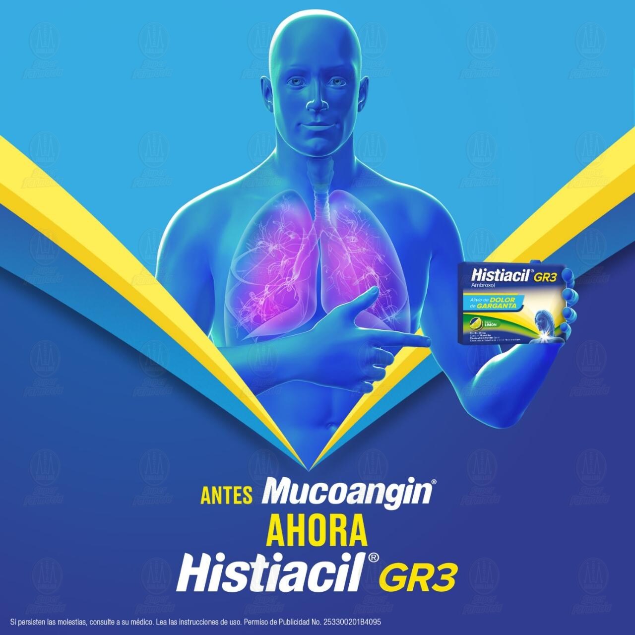 Histiacil GR3 Sabor Lim&oacute;n 20 mg, 18 Pastillas. image number 3