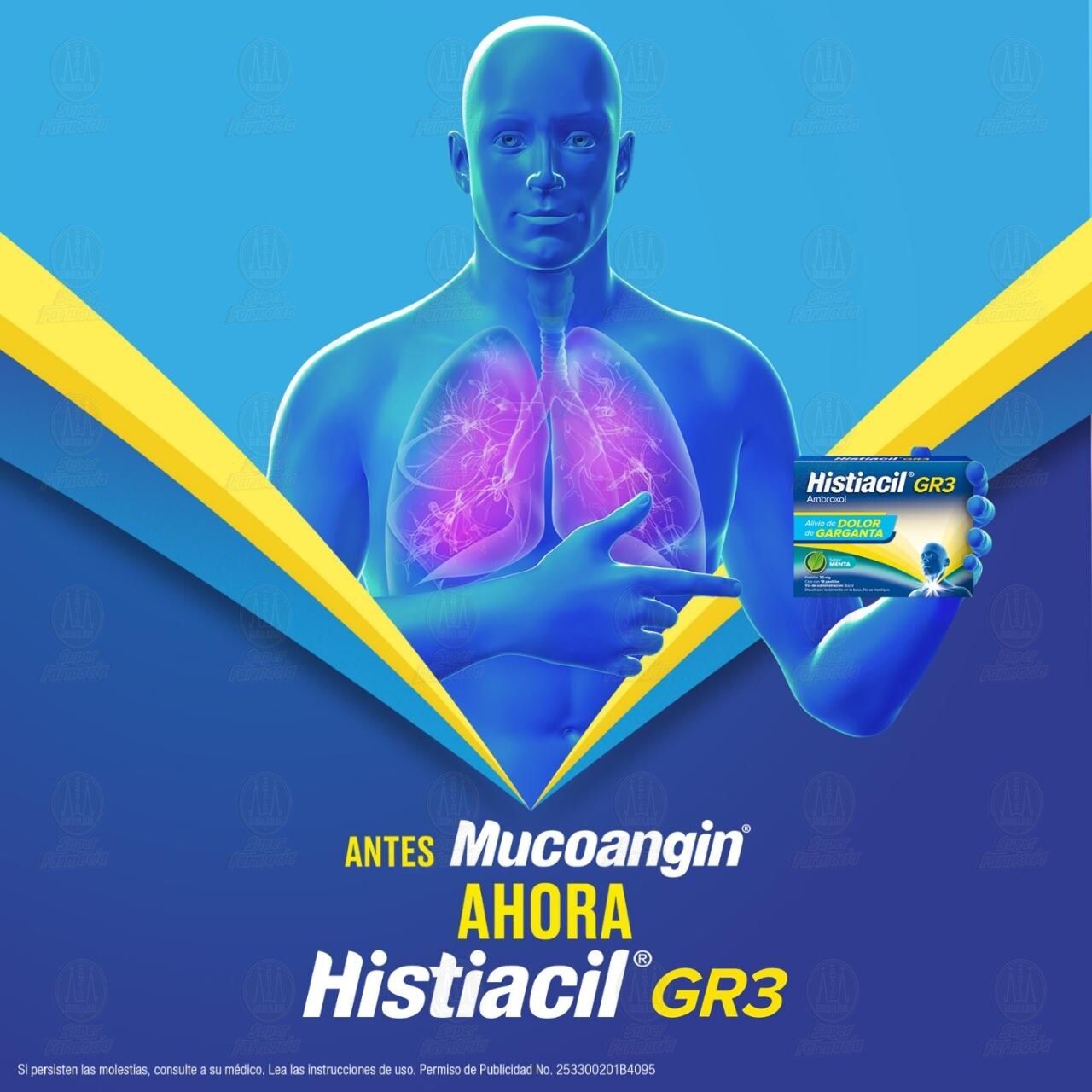 Histiacil GR3 Sabor Menta 20 mg, 18 Pastillas. image number 3