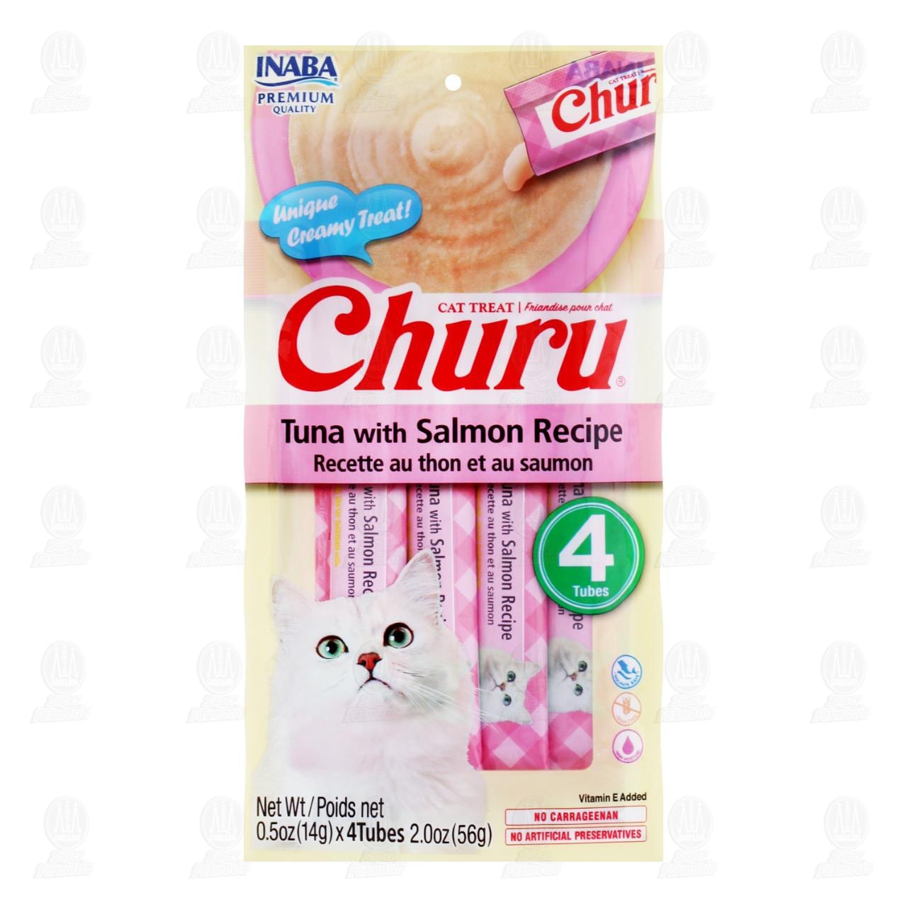 Premio H&uacute;medo para Gato Churu Receta de At&uacute;n con Salm&oacute;n, 4 pzas. image number 0