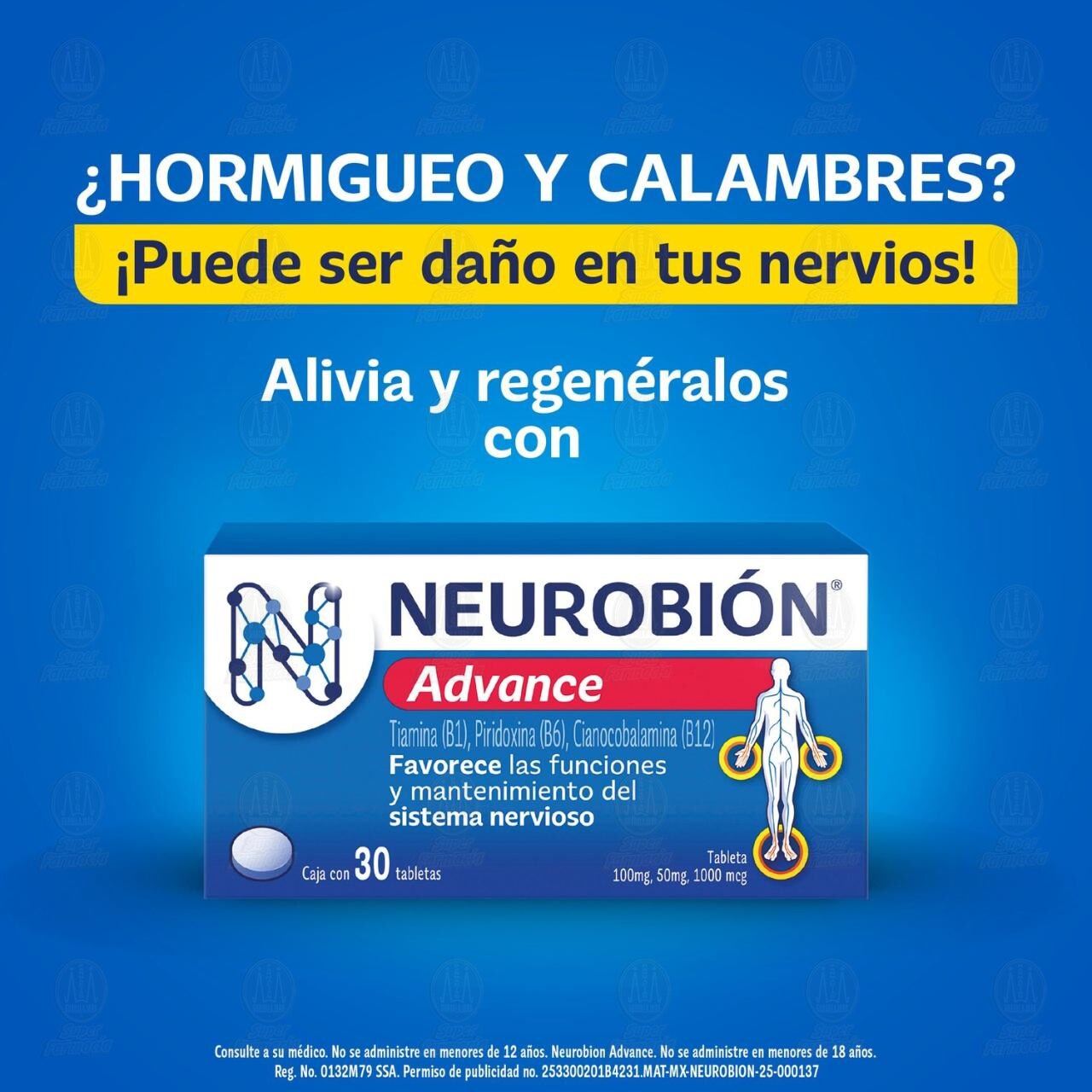 Neurobi&oacute;n Advance 100mg/50mg/1000mcg, 60 tabletas. image number 2