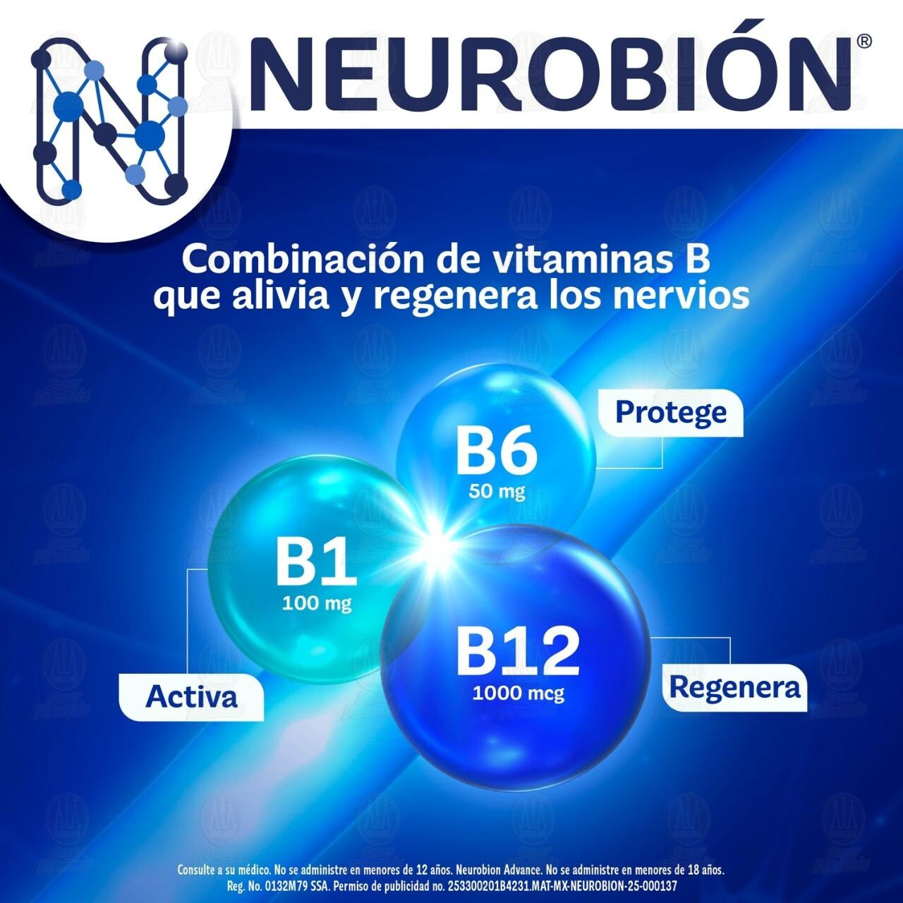 Neurobi&oacute;n Advance 100mg/50mg/1000mcg, 60 tabletas. image number 4