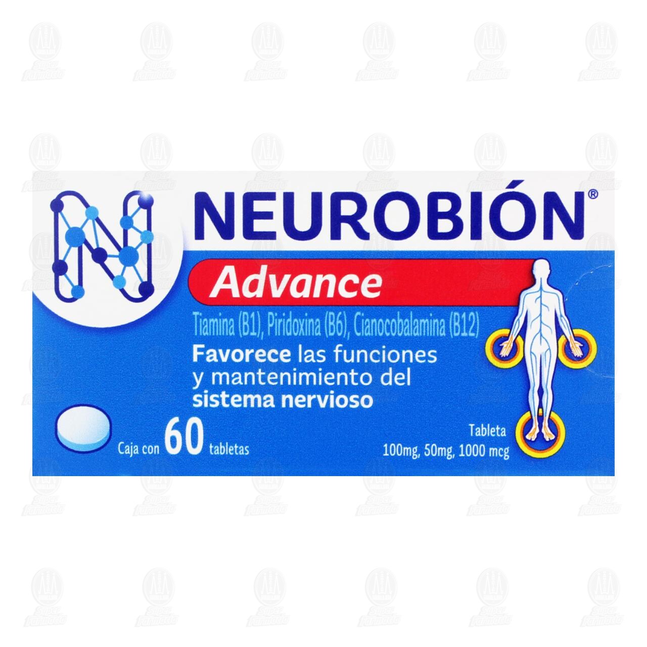 Neurobi&oacute;n Advance 100mg/50mg/1000mcg, 60 tabletas. image number 1