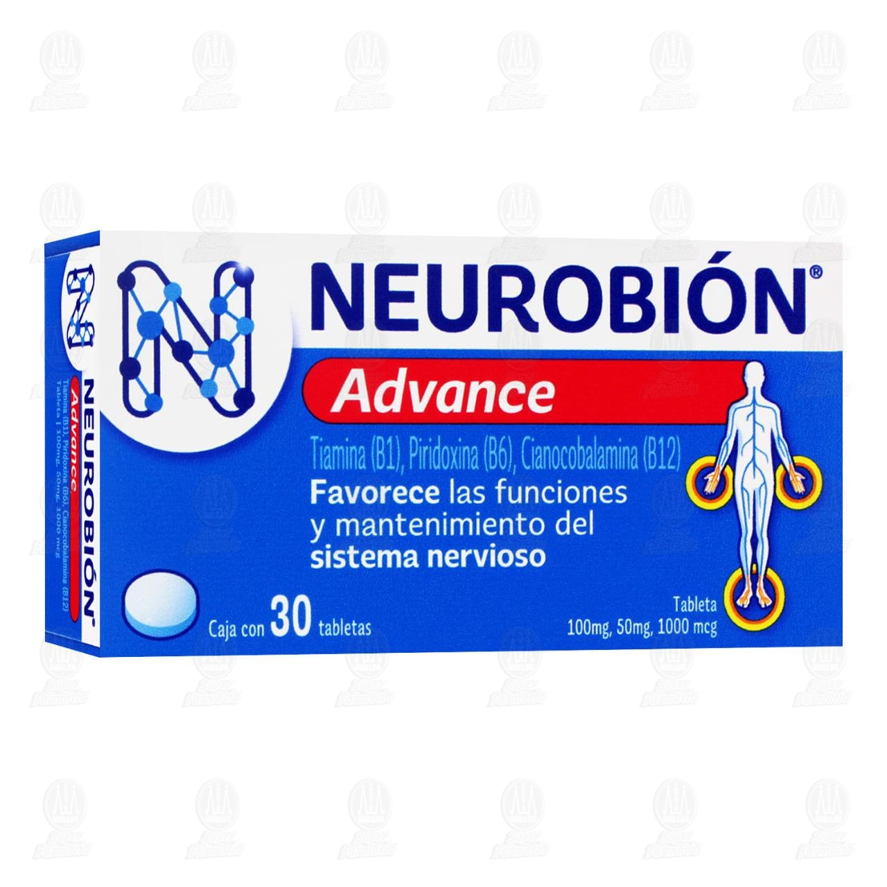 Neurobi&oacute;n Advance 100mg/5mg/50mcg, 30 tabletas.