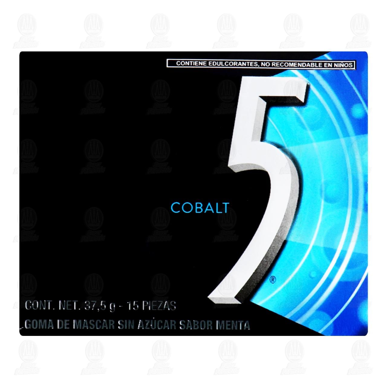 Goma de Mascar 5 Cobalt Sabor Menta sin Az&uacute;car, 37.5 gr.