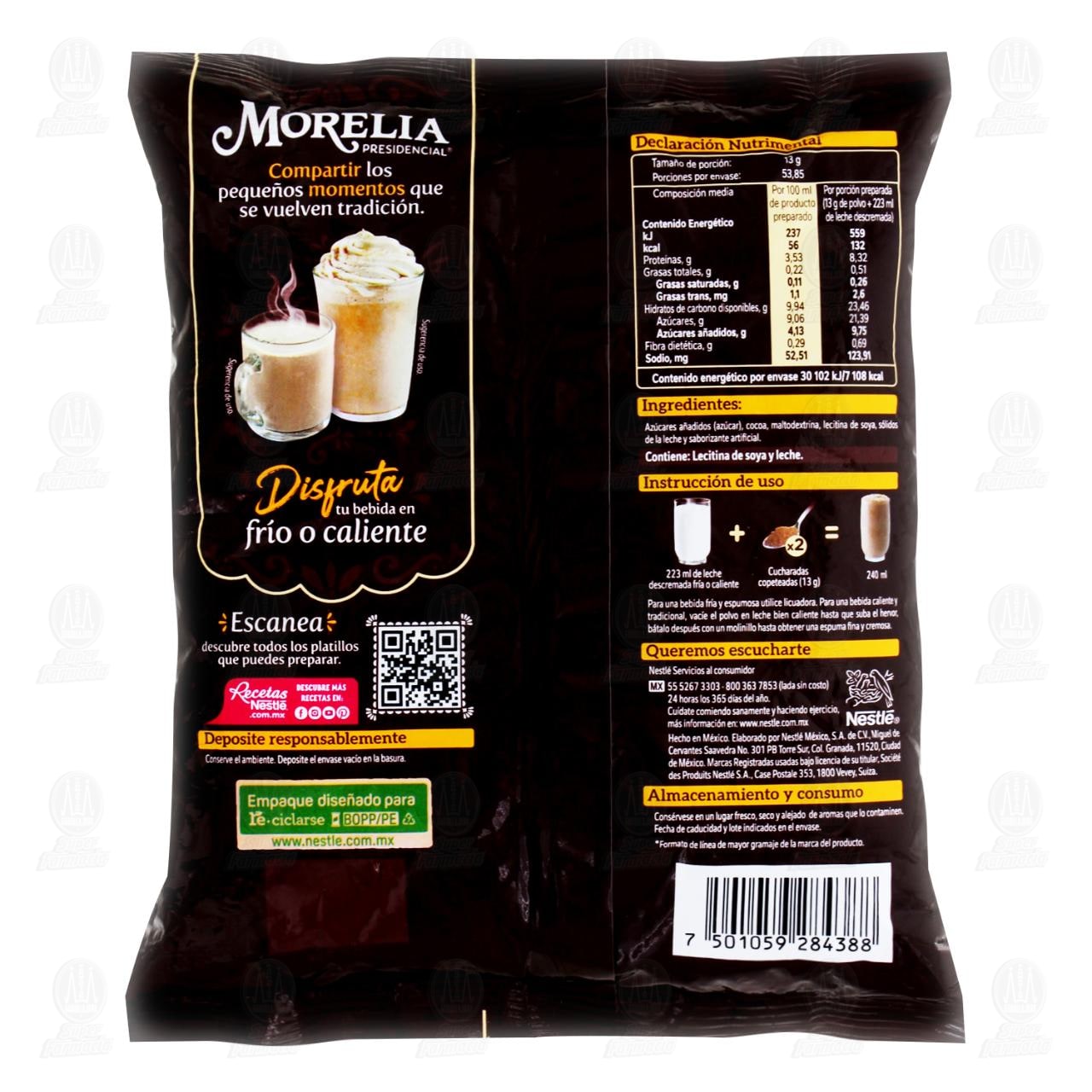 Alimento en Polvo Morelia Presidencial Sabor Chocolate, 700 gr. image number 1