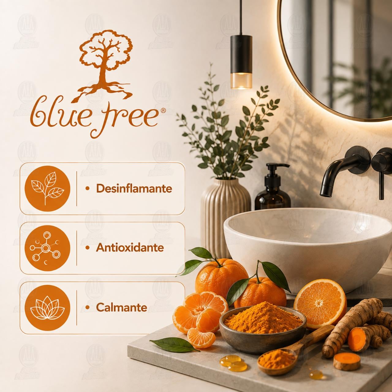 Jab&oacute;n de Mandarina y C&uacute;rcuma Blue Tree, 100 gr. image number 3