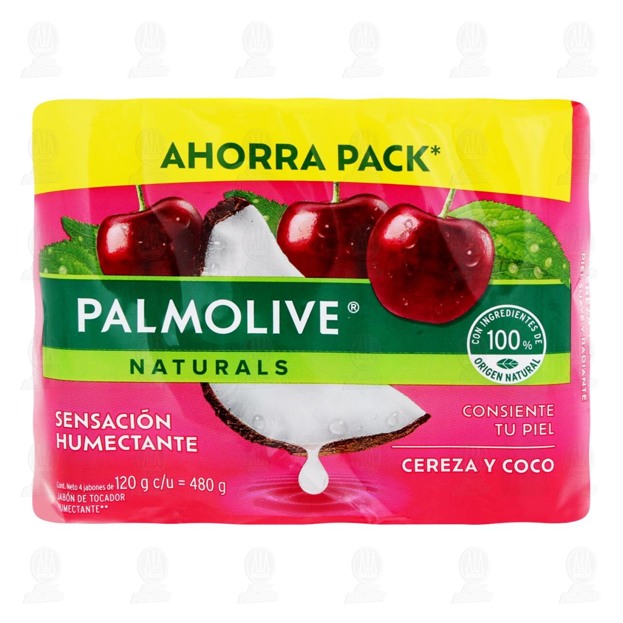 Pack Jab&oacute;n de Tocador Palmolive Naturals Cereza y Coco, 4 pzas de 120 gr c/u. image number 1