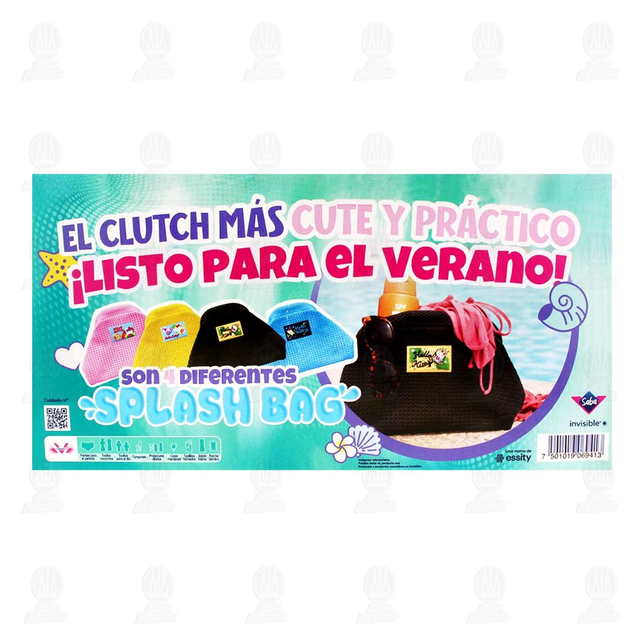 Pack Toallas Femeninas Saba Invisible Delgada con Alas + Splash Bag Edici&oacute;n Hello Kitty, 2 pzas. image number 2
