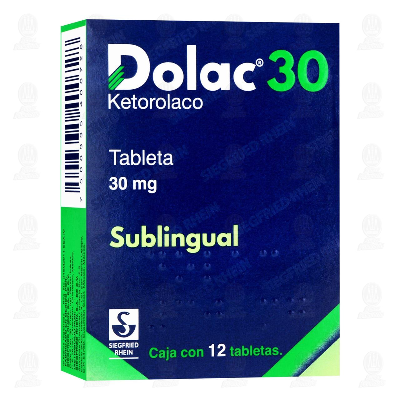 Dolac 30 mg, 12 Tabletas. image number 0