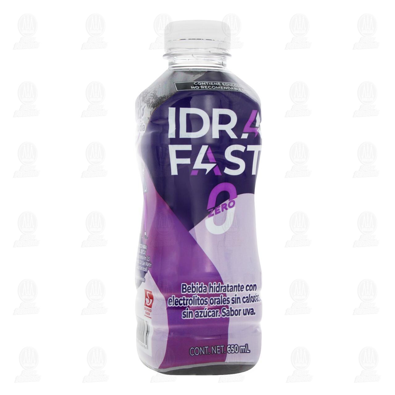 Bebida Hidratante Idrafast Zero Sabor Uva, 650 ml. image number 0