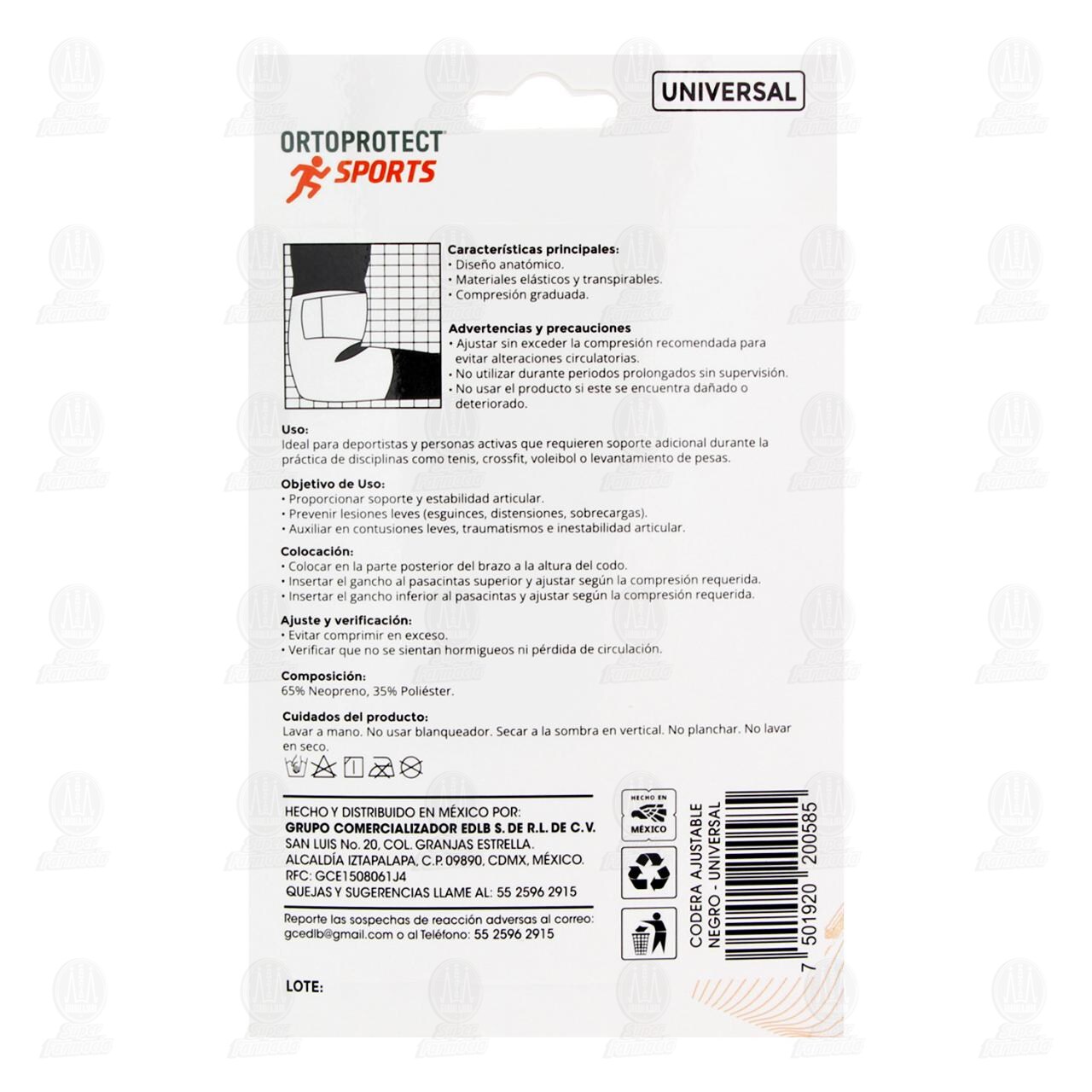 Codera Ajustable Ortoprotect Sports Universal, 1 pz. image number 2