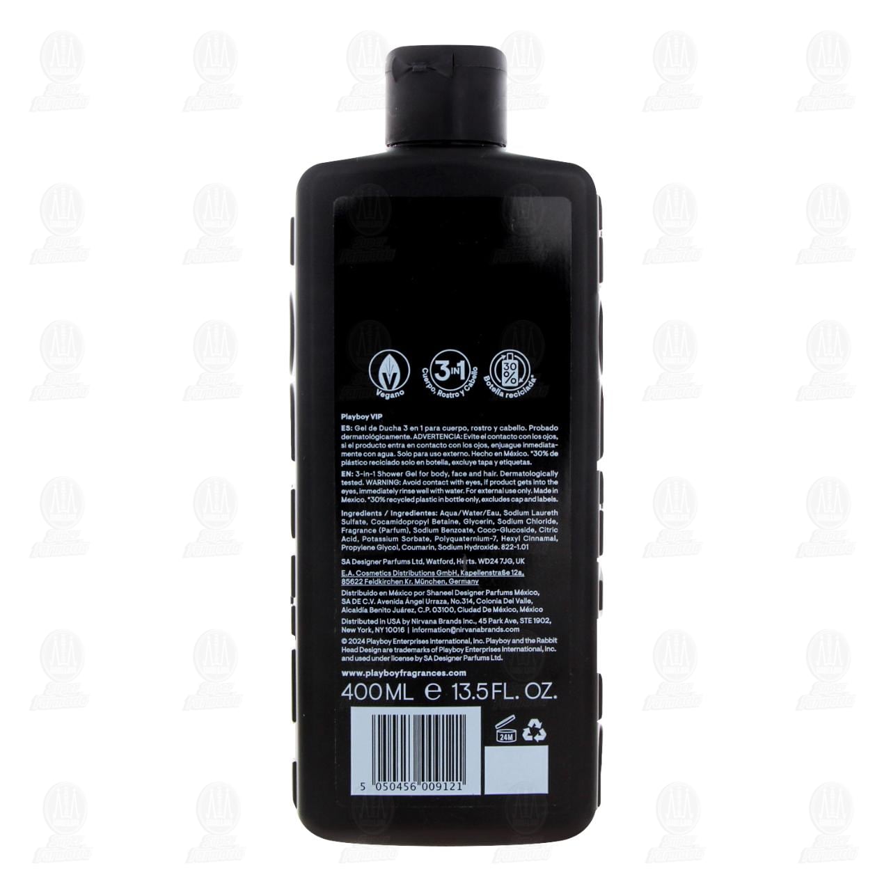 Gel de Ducha Playboy VIP 3 en 1, 400 ml. image number 2