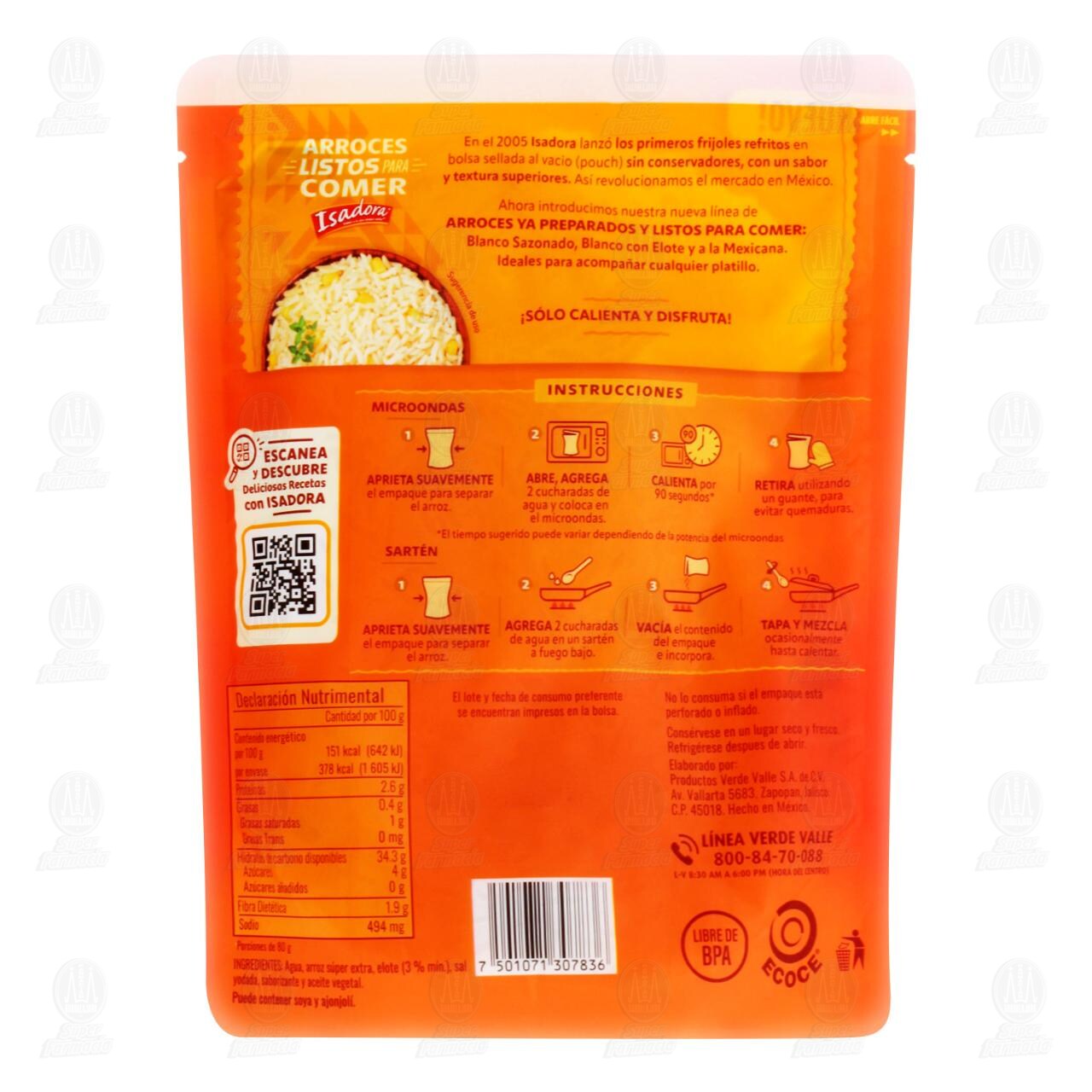Arroz Isadora Blanco con Elote, 250 gr. image number 1