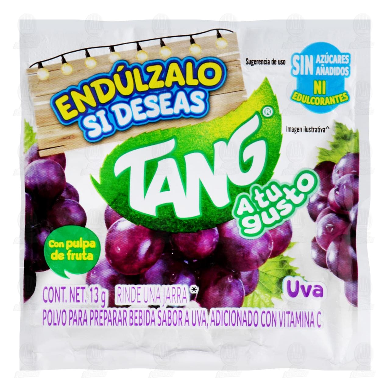 Bebida en Polvo Tang Sabor Uva Sin Az&uacute;car, 13 gr.
