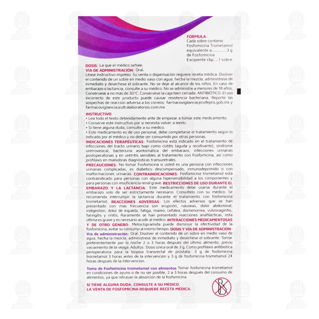 Fosfomicina 3 gr Granulado, 1 Sobre Pharmalife. image number 2