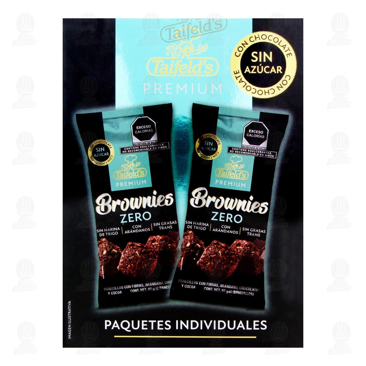 Brownies Taifeld's Premium Zero con Ar&aacute;ndanos y Chocolate, 180 gr. image number 2