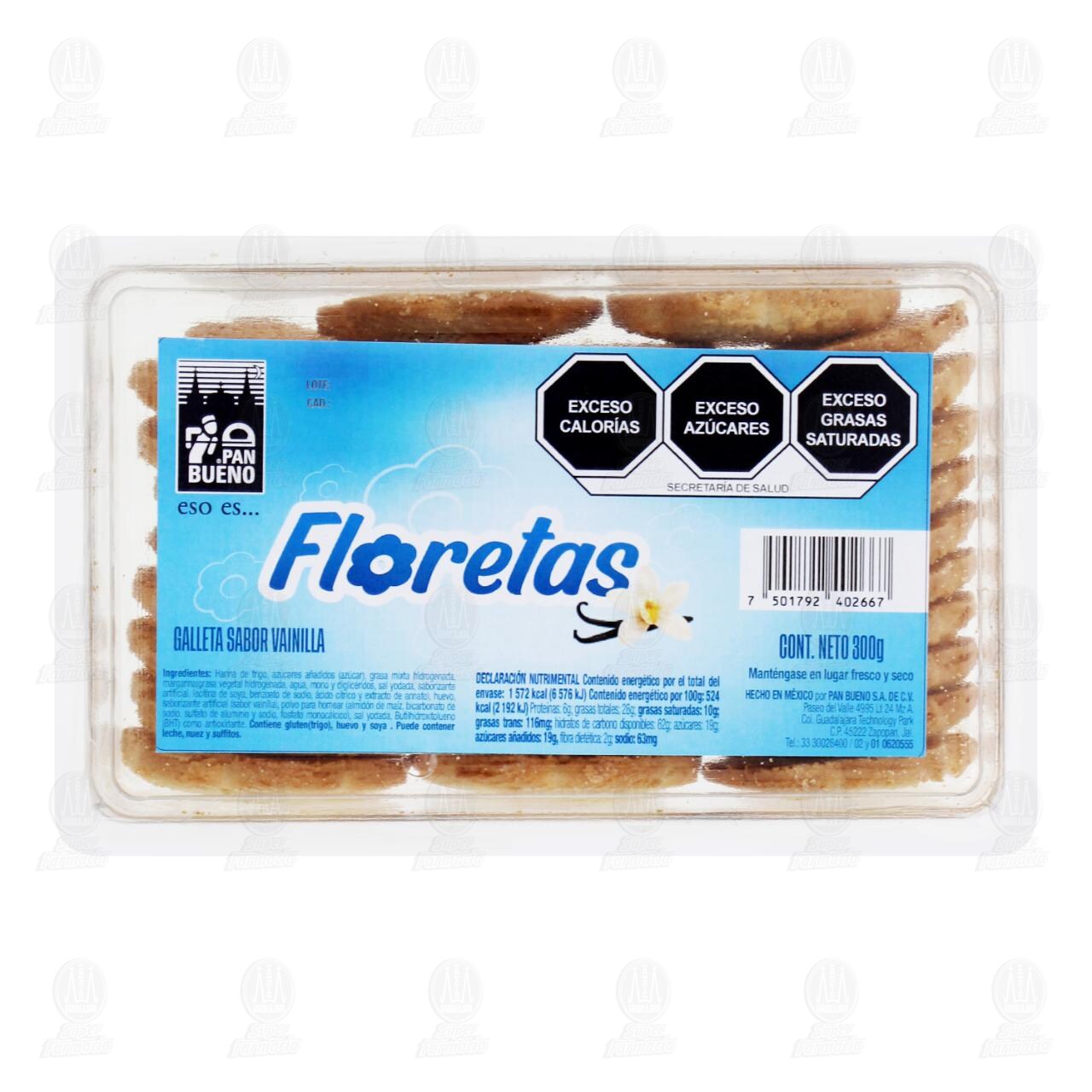 Galleta Floretas Pan Bueno Sabor Vainilla, 300 gr. image number 0