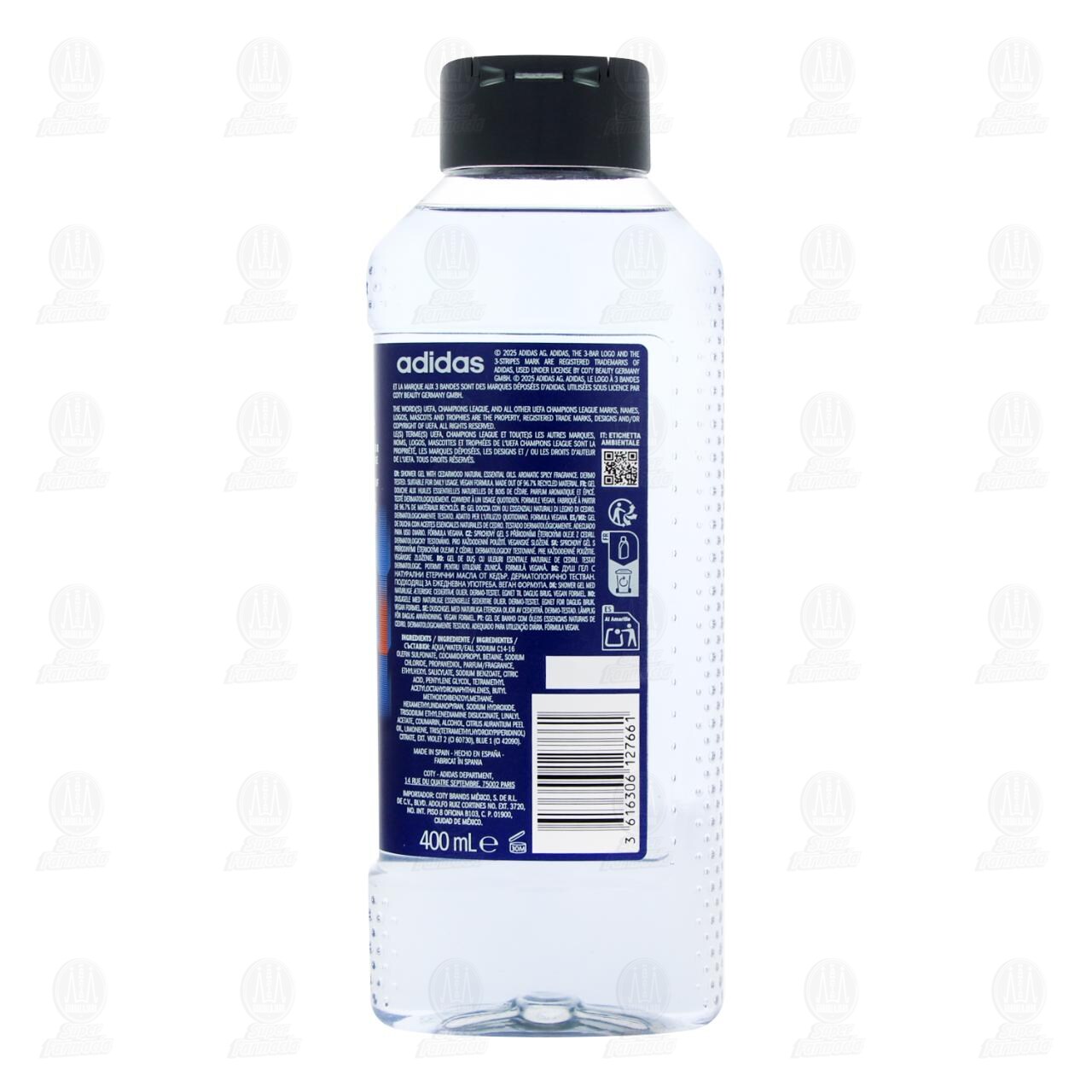 Gel de Ba&ntilde;o Adidas UEFA Champions League Pro Player, 400 ml. image number 2
