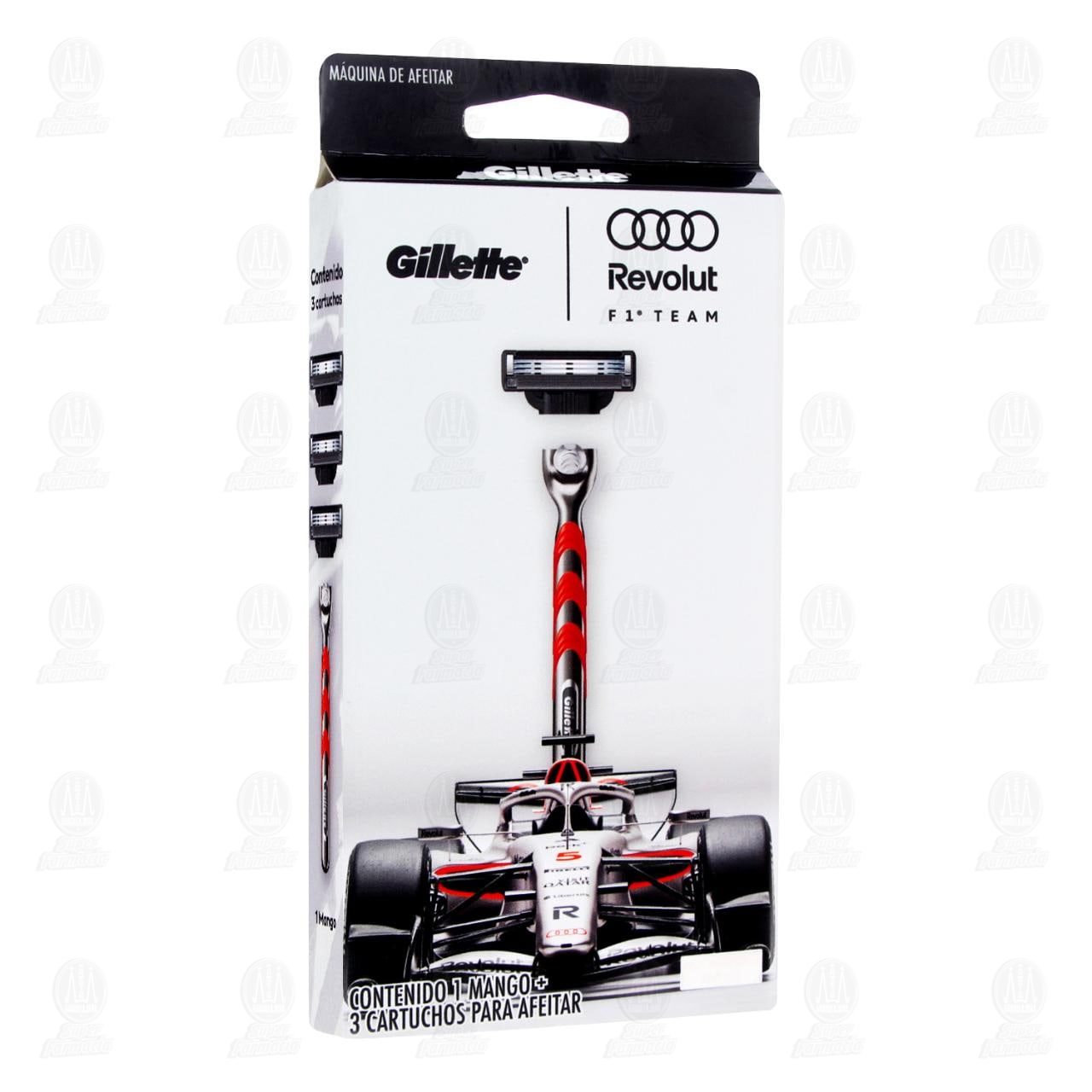 M&aacute;quina para Afeitar Gillette Revolut F1 Team con Cartuchos, 4 pzas.