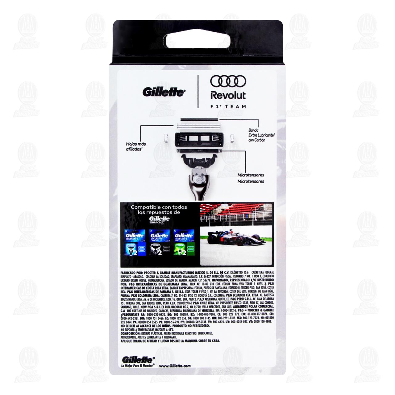 M&aacute;quina para Afeitar Gillette Revolut F1 Team con Cartuchos, 4 pzas. image number 2